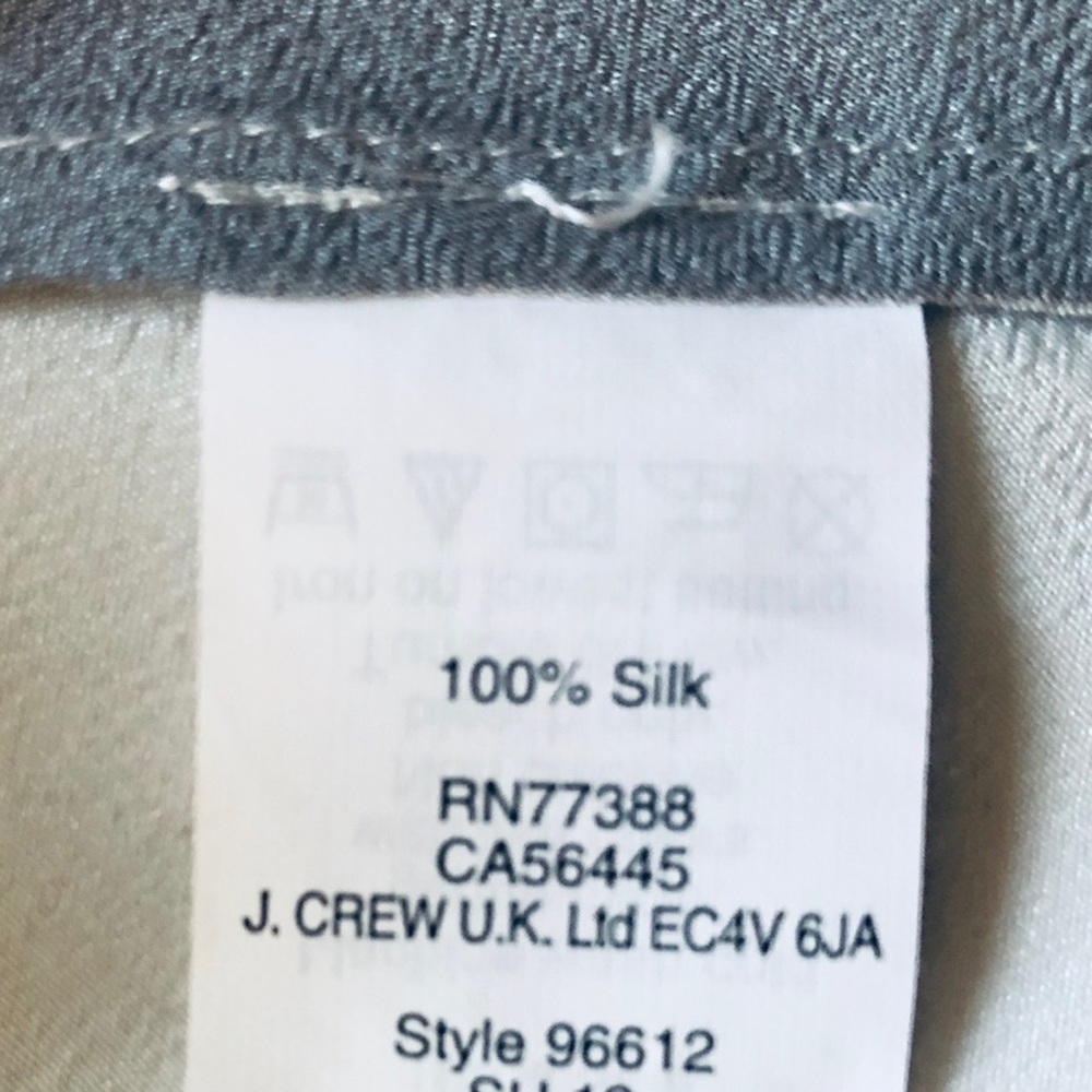NWT J. Crew GREY Silk Racerback Tank w/ Adjustable Straps in Colorblock - Picture 7 of 7